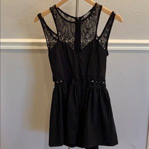 Black Romper with lace back and zipper